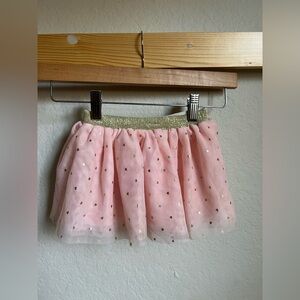 Cat & Jack Pink Tulle Skirt with Gold Hearts Size 18 Months